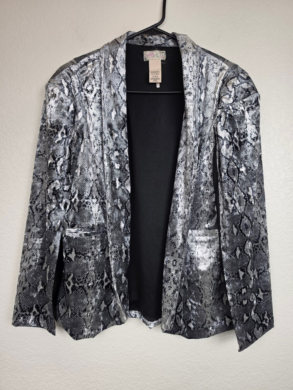 Free People Snake Print Blazer Cape Jacket